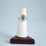 14k White Gold 2.27ct Blue Zircon and .96ct Diamond Ring