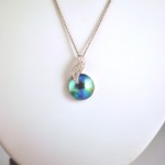 Eyris Blue Pearl and Diamond Necklace in 18k Yellow Gold