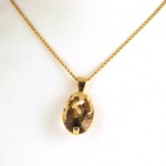 14k Yellow Gold Custom Crafted Smokey Quartz Pendant